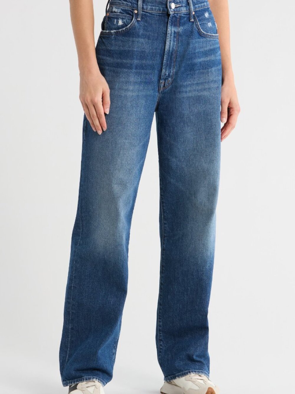 Mother High Waisted Tunnel Vision Sneak Straight Leg Jeans Twice Shy 33x31
